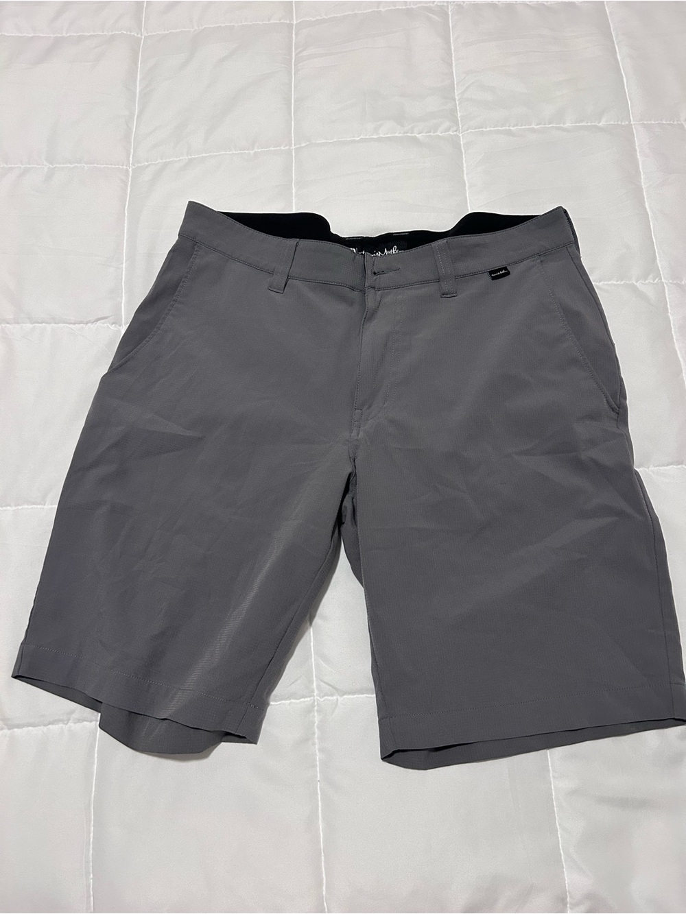 Travis Mathew Men's Gray Flat Front Performance Shorts